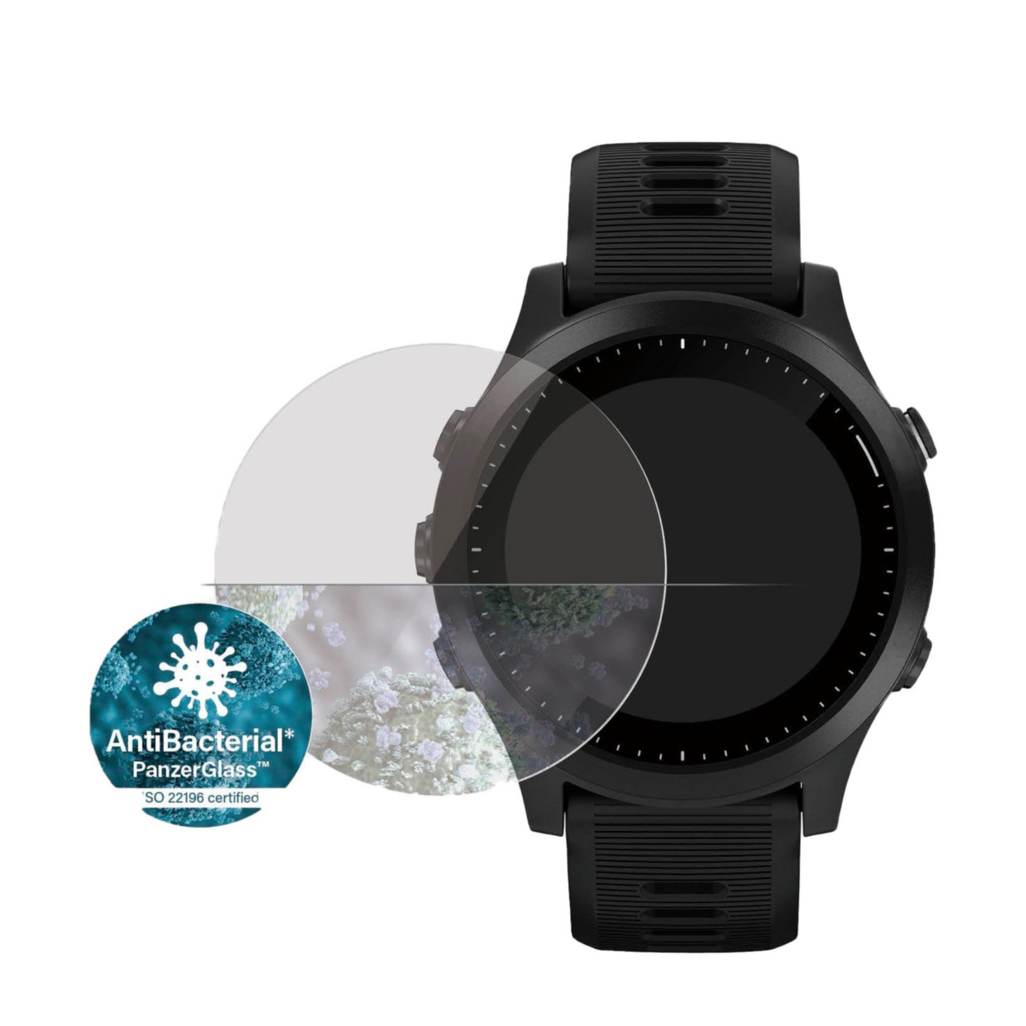 Image of PanzerGlass - Garmin Forerunner 245 / 245 Music / 45 Antibakterielle Panzer Glas Display mit 35mm Durchmesser (3650) bei Apfelkiste.ch
