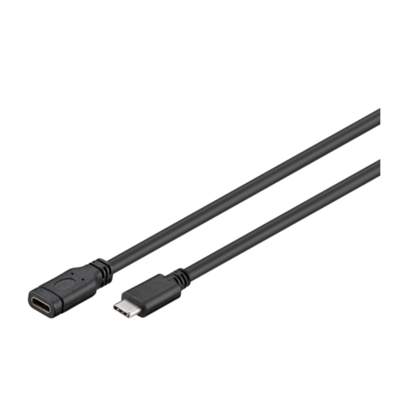 Image of (1m) USB C auf USB C Verlängerungskabel Adapter Kabel - Schwarz bei Apfelkiste.ch