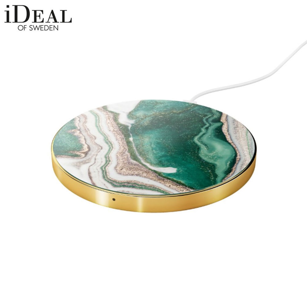 Qi Induktionsladegerät Wireless Ladestation 10W (IDFQI-98) - Golden Jade Marble