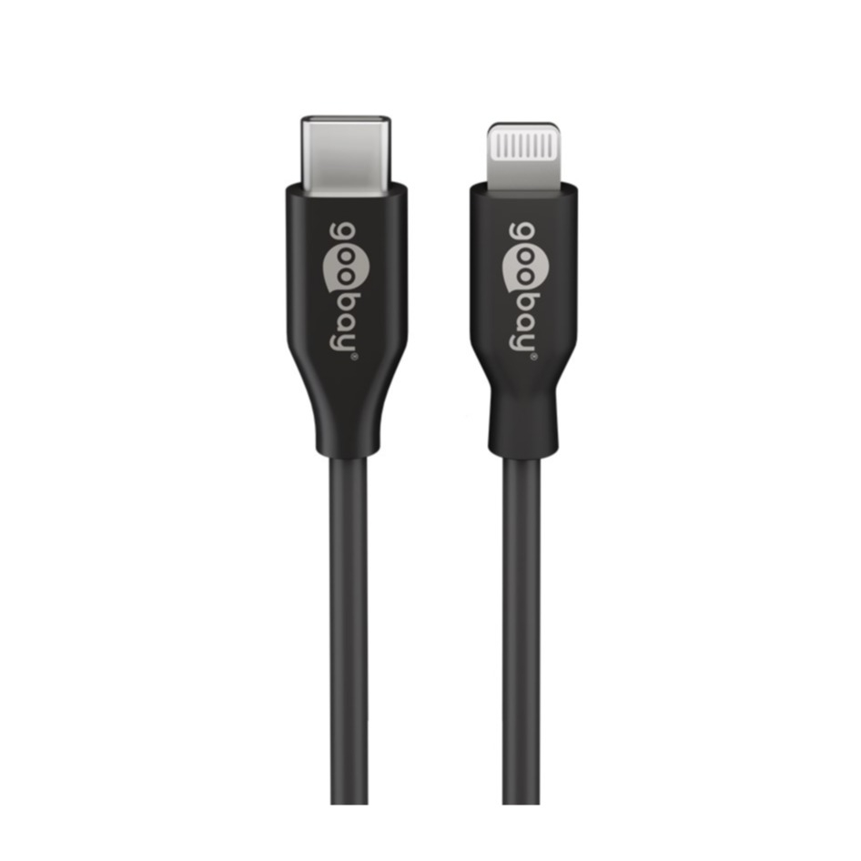 Image of Goobay - (1m) MFi USB C auf Lightning Ladekabel Quick Charge Datenkabel - Schwarz bei Apfelkiste.ch