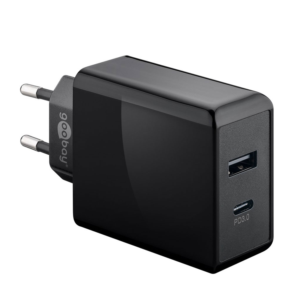 Image of Goobay - (28W) 18W PD USB C 10W / USB Fast Charge Ladegerät Power Delivery - Schwarz bei Apfelkiste.ch