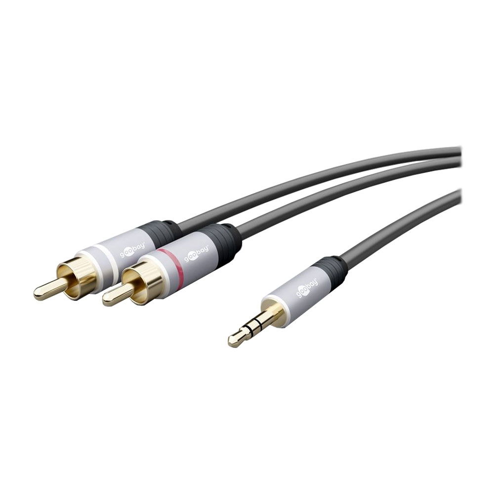 Image of Goobay - 3.5mm Stereo Cinch Audiokabel Klinkekabel 150cm (vergoldete Stecker) - Schwarz bei Apfelkiste.ch