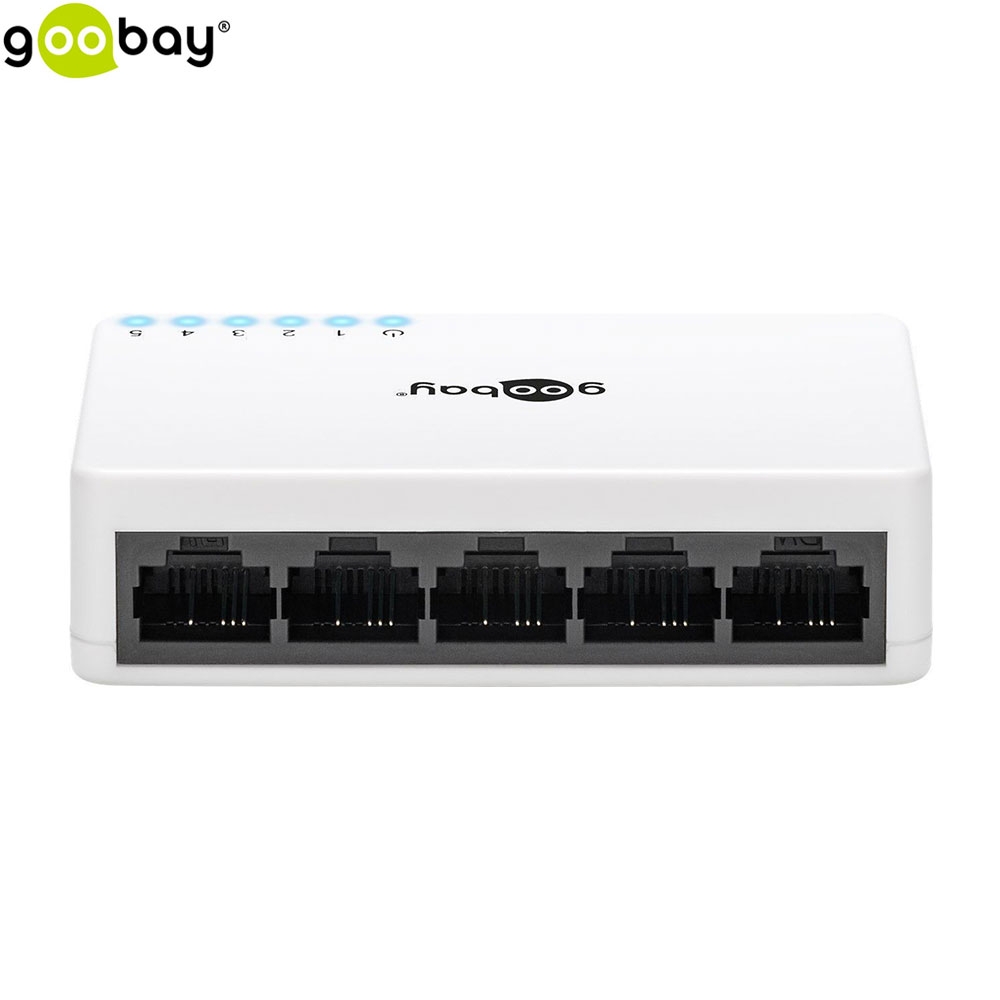 5 Port Netzwerk Switch Ethernet Switch mit Netzteil (71223) - Weiss
