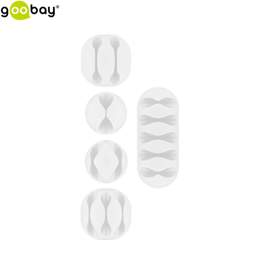 5er Pack selbstklebende Kabelhalter / Clips / Klemmen - Weiss