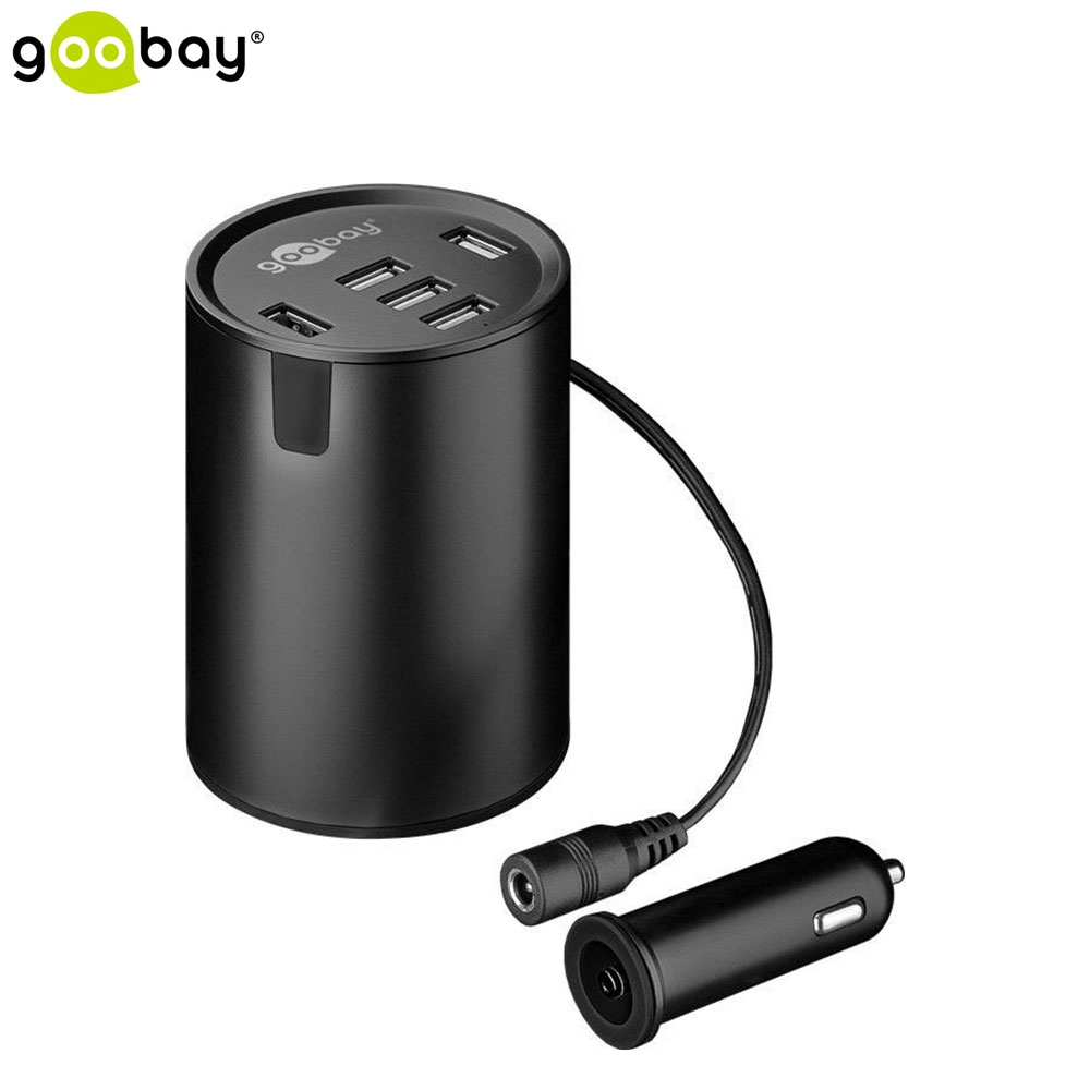 5-fach USB KFZ Auto Becherhalter Ladegerät (58846) - Schwarz