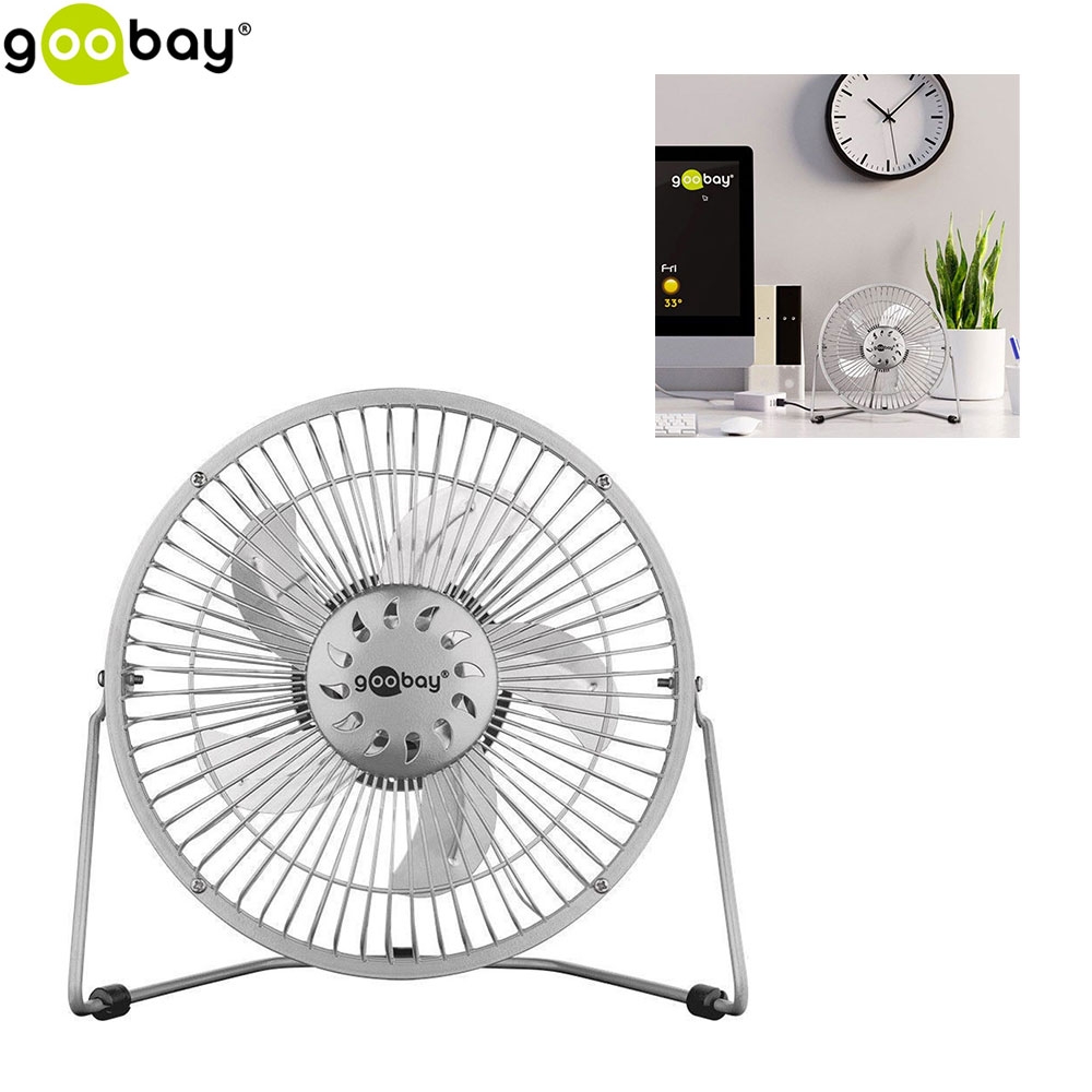 XXL 8 Zoll Desktop USB Ventilator Lüfter für den Schreibtisch - Silber