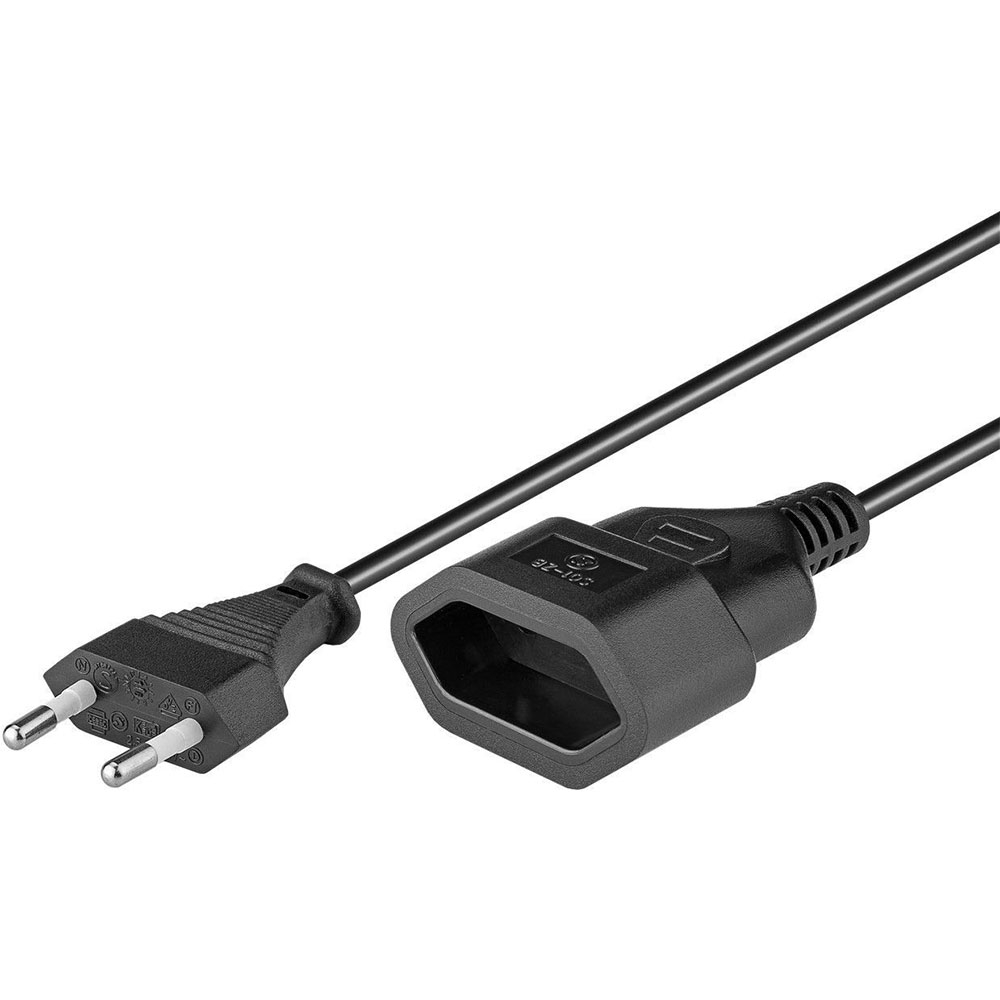 Image of Goobay - Verlängerungs Kabel mit Eurostecker 2-polig (3m) - Schwarz bei Apfelkiste.ch