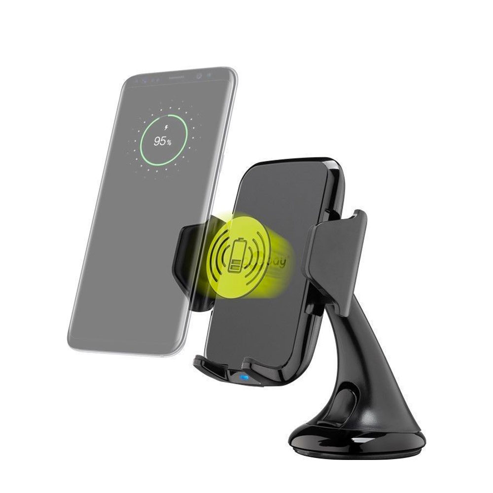 Image of Goobay - Qi Wireless Charging Auto KFZ Halterung Schnellladegerät mit Saugnapf (10W) - Schwarz bei Apfelkiste.ch