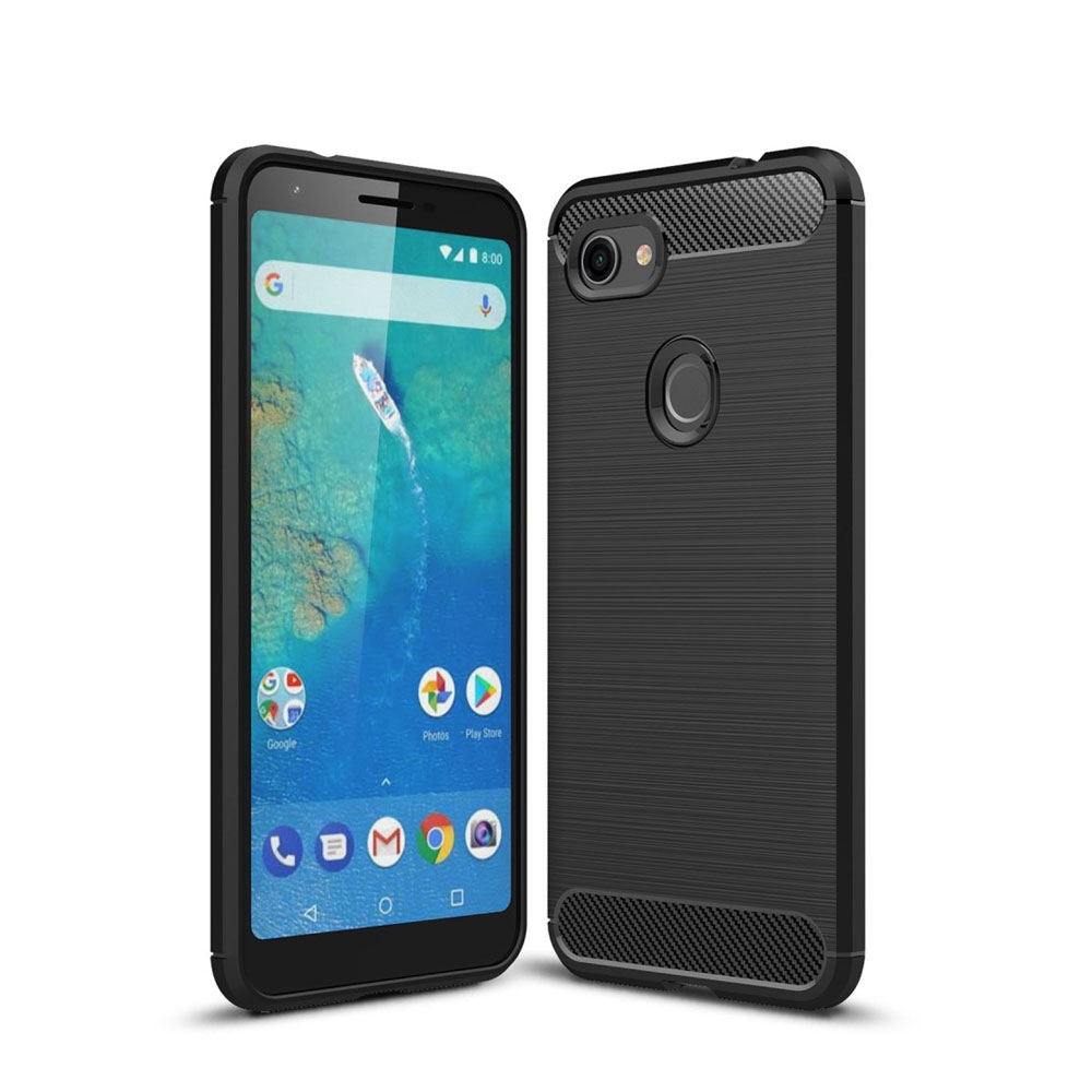 Image of Google Pixel 3a XL Gummi Case Schutzhülle im Carbon Look - Schwarz bei Apfelkiste.ch