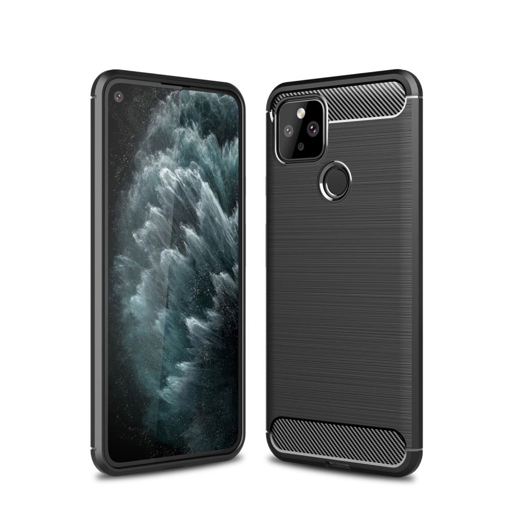Image of Google Pixel 5 Gummi Case Schutzhülle Carbon Look - Schwarz bei Apfelkiste.ch