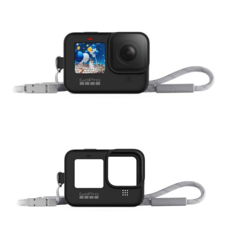 Image of GoPro - Sleeve + Lanyard GoPro Hero 10 Black / 9 Black Silikon Case Schutzhülle mit Handschlaufe (ADSST-001) - Schwarz bei Apfelkiste.ch