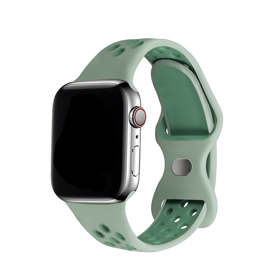 Image of Changee - Apple Watch (45/44/42 mm) Silikon Sport Armband Dual Color (Gelenkumfang: 170-210mm) - Grün bei Apfelkiste.ch