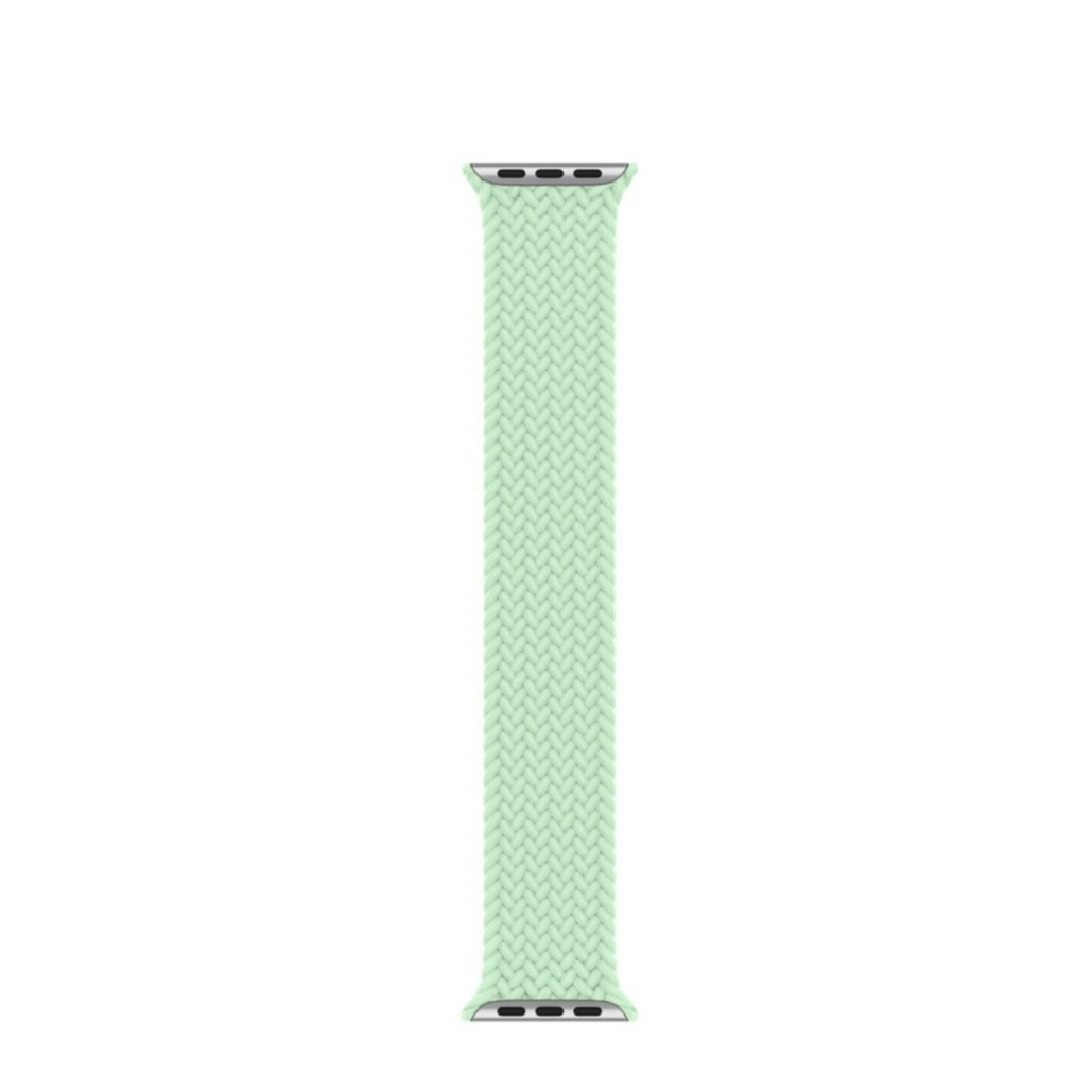 Image of Changee - Apple Watch (45/44/42 mm) Elastisches Geflochtenes Nylon Gummi Armband (Gelenkumfang: 175-255mm) - Mint / Silber bei Apfelkiste.ch