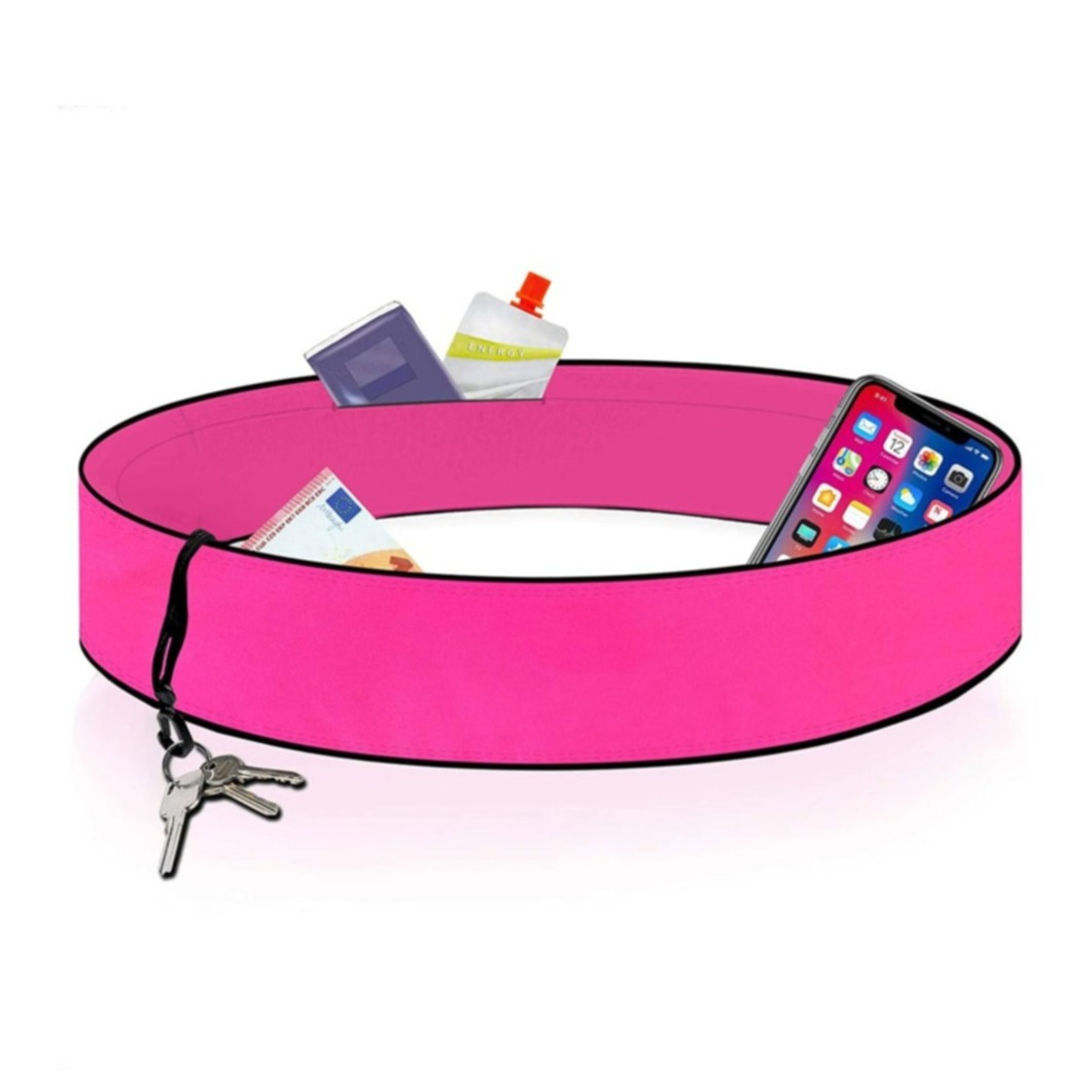 Image of (Gr. L) Ø39cm Jogging Bauchtasche Laufgürtel Taillen Sport Fitness Gürtel - Pink bei Apfelkiste.ch