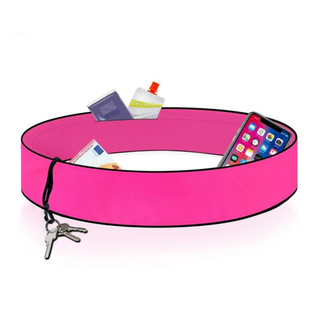 Image of (Gr. M) Ø37cm Jogging Bauchtasche Laufgürtel Taillen Sport Fitness Gürtel - Pink bei Apfelkiste.ch