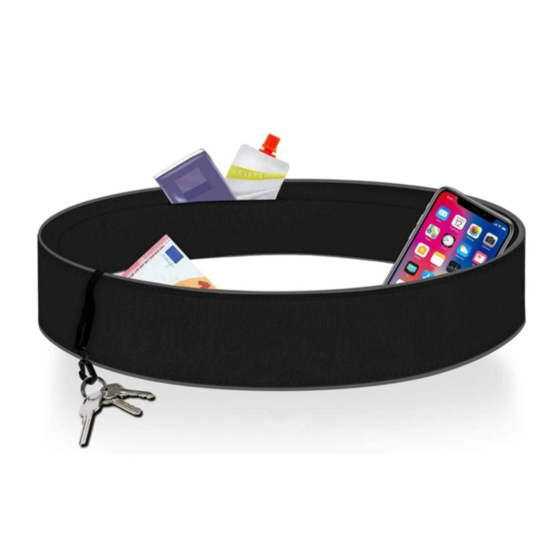 Image of (Gr. S) Ø33cm Jogging Bauchtasche Laufgürtel Taillen Sport Fitness Gürtel - Schwarz bei Apfelkiste.ch