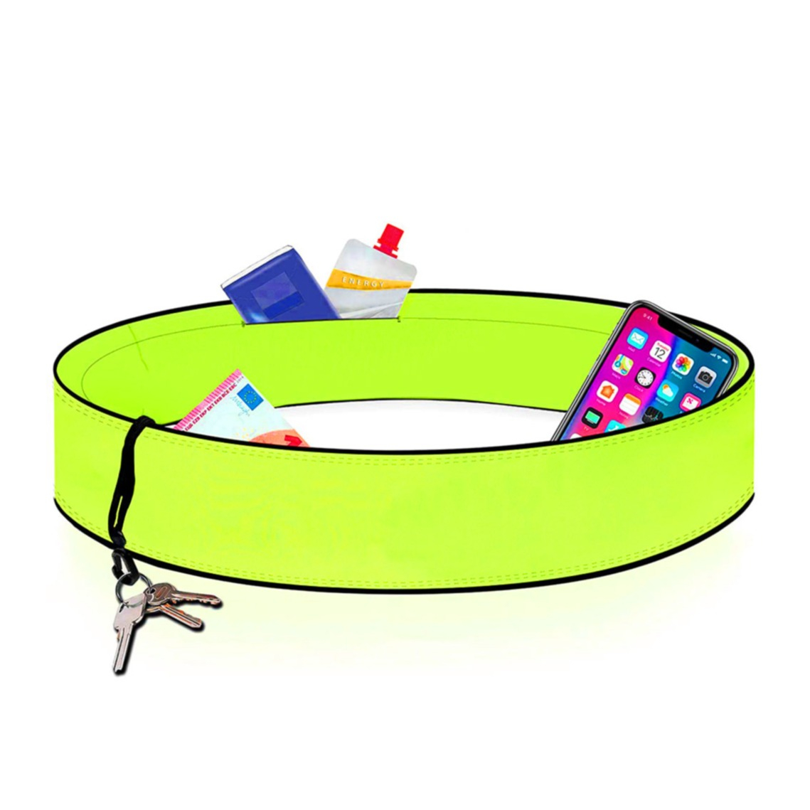 Image of (Gr. XL) Ø43cm Jogging Bauchtasche Laufgürtel Taillen Sport Fitness Gürtel - Gelb bei Apfelkiste.ch