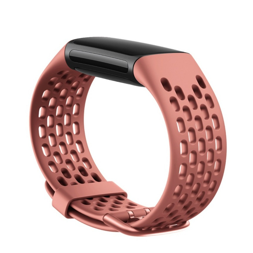 Image of (Gr. XS) Fitbit Charge 5 Gummi Armband (Gelenkumfang 141 - 231mm) - Coral bei Apfelkiste.ch