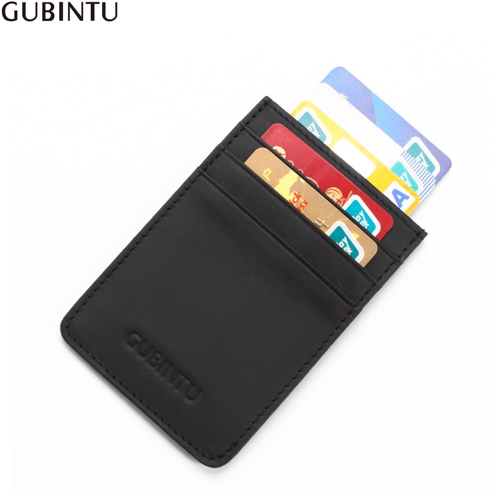 RFID Scan Blocker Echtleder Etui Kreditkarten Geldbörse mit Gürtelclip - Schwarz