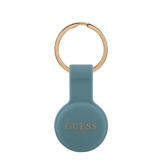 Image of Guess - Apple AirTag Anhänger Silikon Case Hülle Schlüsselanhänger (GUATSGEB) - Blaugrau bei Apfelkiste.ch