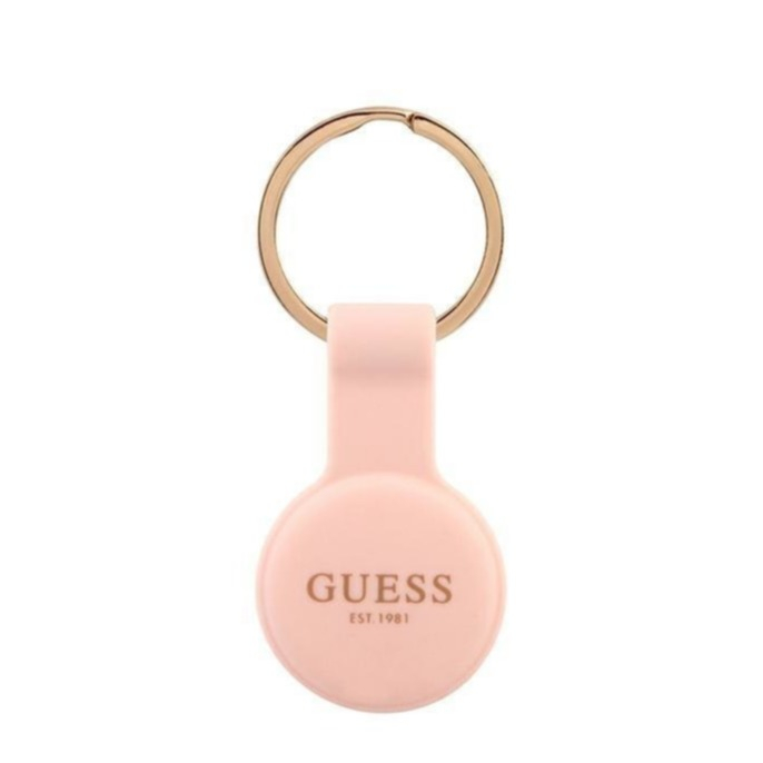 Image of Guess - Apple AirTag Anhänger Silikon Case Hülle Schlüsselanhänger (GUATSGEP) - Rosa bei Apfelkiste.ch