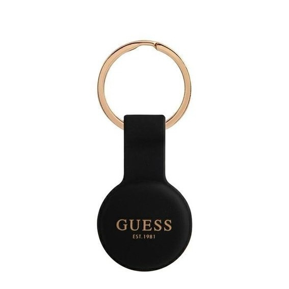 Image of Guess - Apple AirTag Anhänger Silikon Case Hülle Schlüsselanhänger (GUATSGEK) - Schwarz bei Apfelkiste.ch