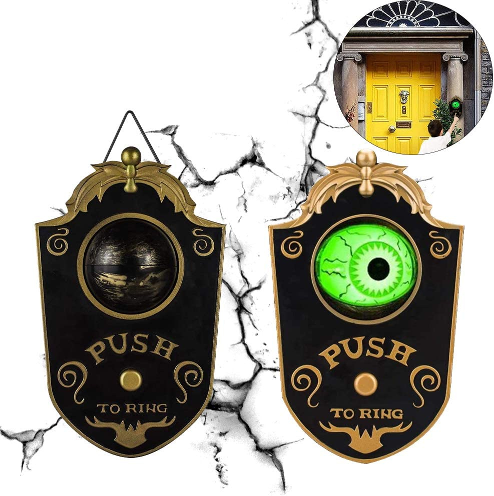Halloween Klingel Mit Leucht-Augen & Gruselsound – Bewegt Sich & Rotiert