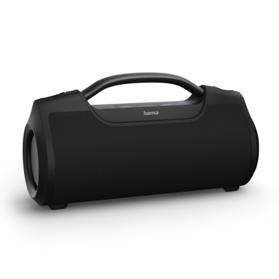 Image of Hama - (60W) Bluetooth Lautsprecher "SoundBarrel" Subwoofer Spritzwasserfest (IPX6) + Umhängegurt (00188217) - Schwarz bei Apfelkiste.ch