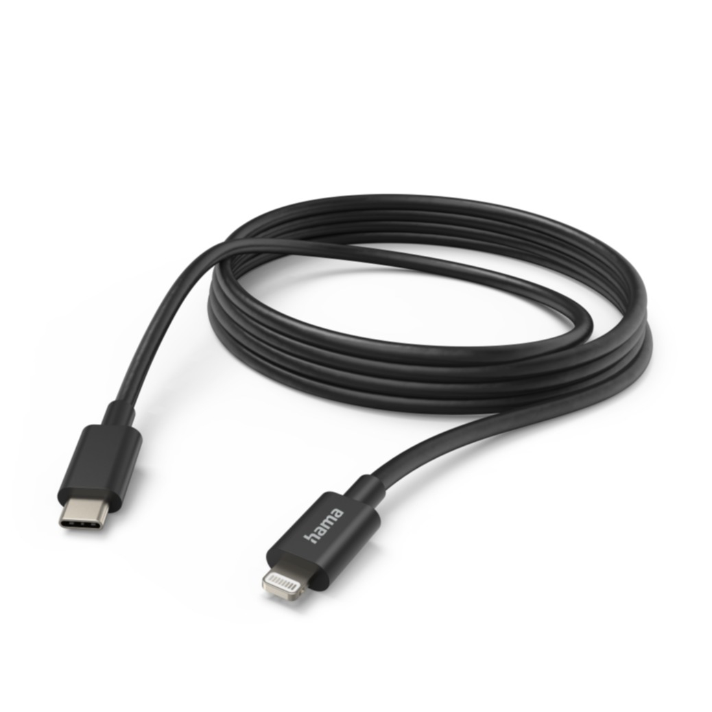 Image of Hama - (3m) USB C auf Lightning Ladekabel Fast Charge Datenkabel (00187274) - Schwarz bei Apfelkiste.ch