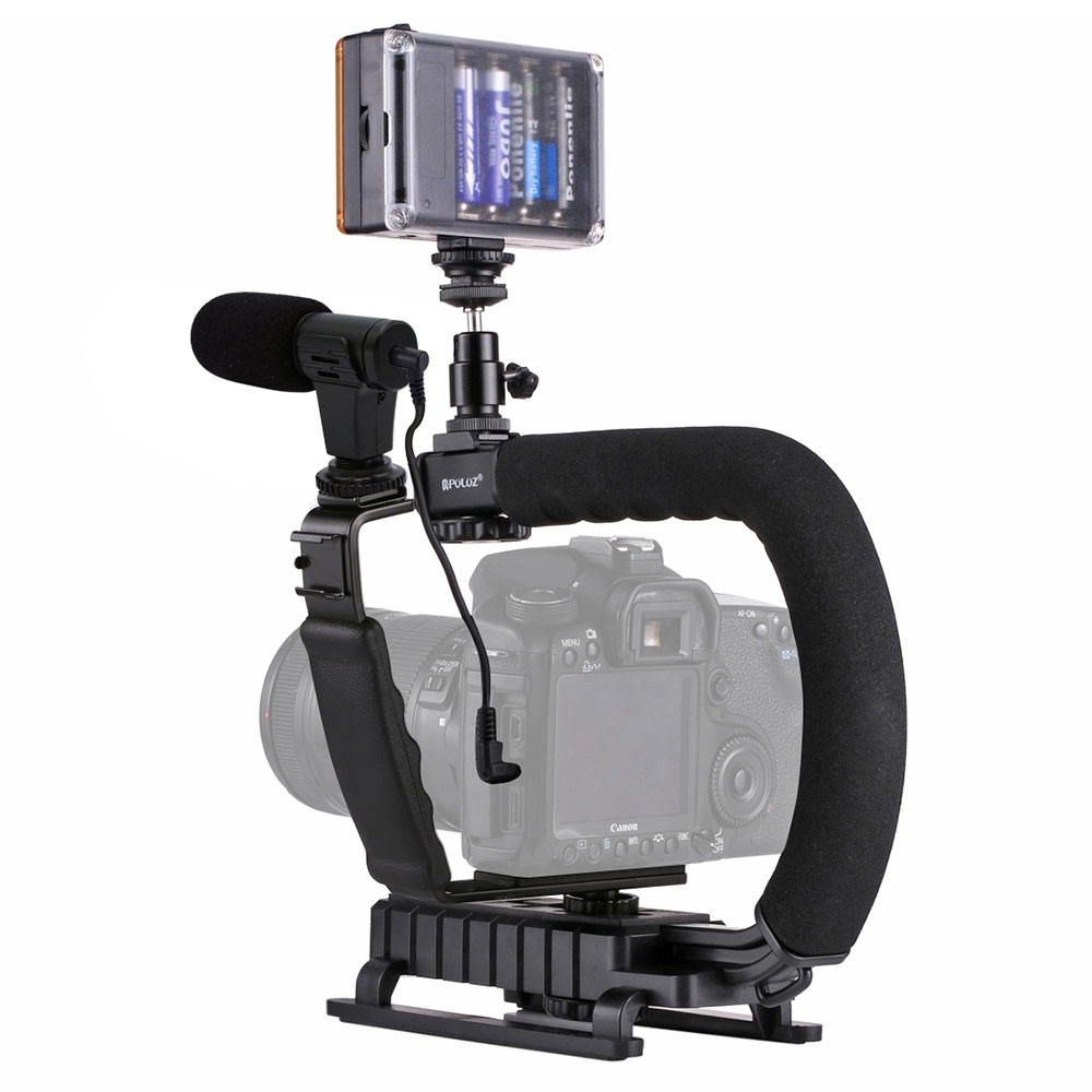 Shopping H002 Tragbare Slr-kamera-aufnahme Schwammgriff ABS Stabilisator U- form DV Ständer Füllung Leichte Halterung Klammer in China