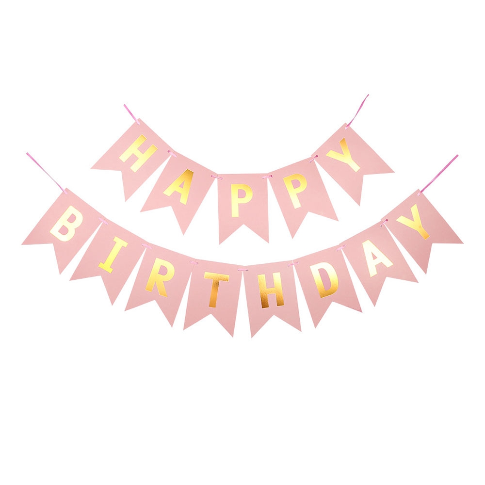 Image of Happy Birthday Geburtstags Girlande Party Dekoration Accessoire - Rosa bei Apfelkiste.ch