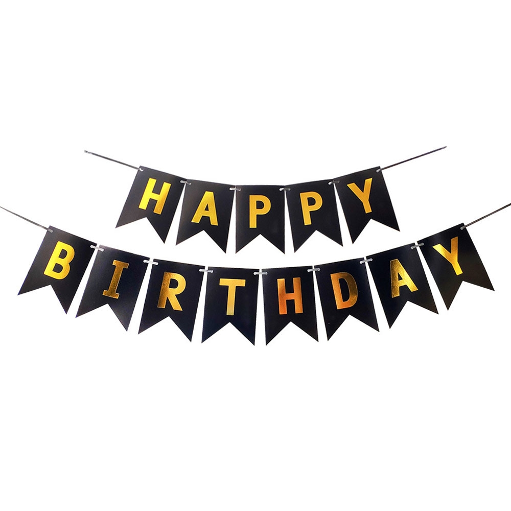 Image of Happy Birthday Geburtstags Girlande Party Dekoration Accessoire - Schwarz bei Apfelkiste.ch