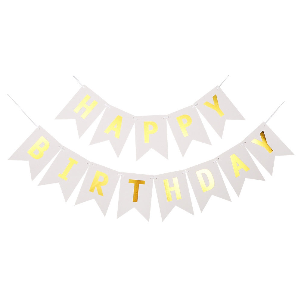 Image of Happy Birthday Geburtstags Girlande Party Dekoration Accessoire - Weiss bei Apfelkiste.ch