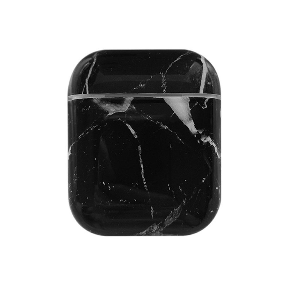 Image of AirPods (1. & 2. Generation) Hardcase Schutzhülle Abdeckung Marble Marmor Design - Schwarz / Weiss bei Apfelkiste.ch