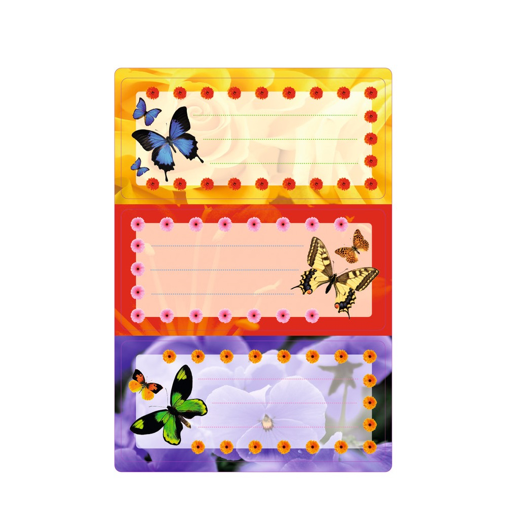 Image of Herma - (6er Set) Vario Schuletiketten Selbstklebende Buch Etiketten (5574) - Schmetterlinge bei Apfelkiste.ch