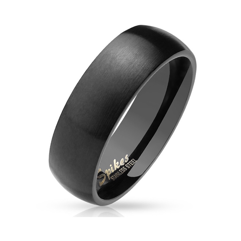 Image of (Gr. 65) Edelstahl Herren Fingerring - Schwarz (Matt) bei Apfelkiste.ch