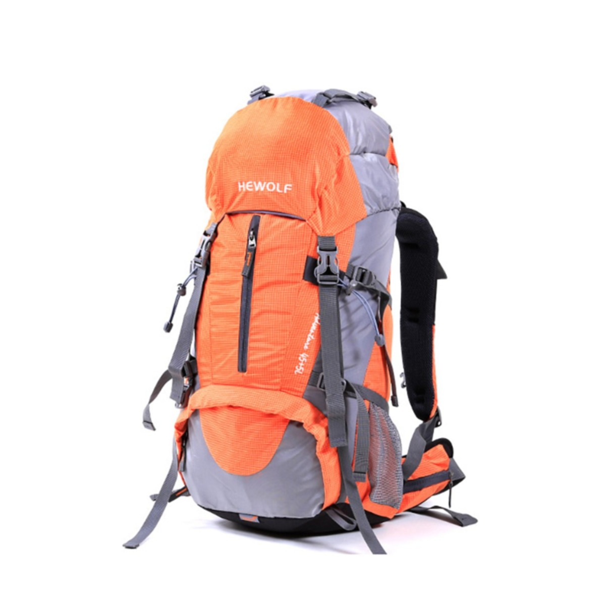 Image of HEWOLF - (50L) Outdoor Camping Rucksack Reise Backpack (Spritzwassergeschützt) + Regencape - Orange bei Apfelkiste.ch