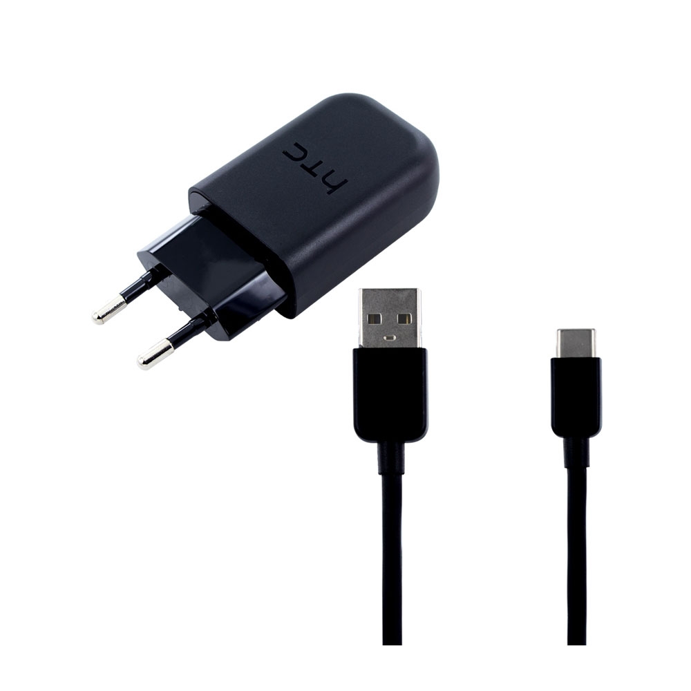 Image of HTC - (1m) TC P5000 Schnellladegerät + USB C Ladekabel (2.5A) - Schwarz bei Apfelkiste.ch