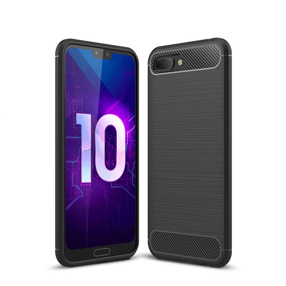 Image of Huawei Honor 10 Gummi Case Schutzhülle im Carbon Look - Schwarz bei Apfelkiste.ch