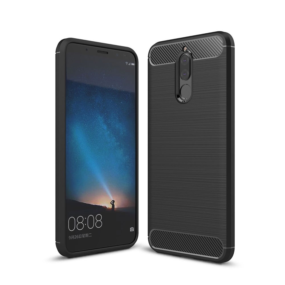 Image of Huawei Mate 10 Lite Gummi Case Schutzhülle Carbon Look - Schwarz bei Apfelkiste.ch