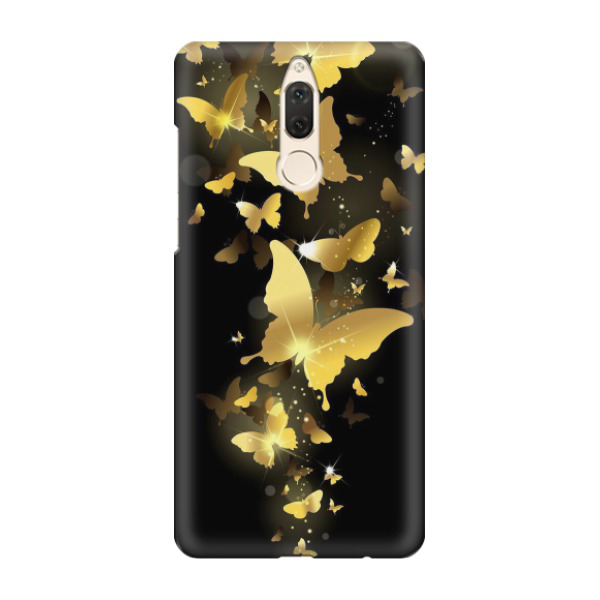 Image of Huawei Mate 10 Lite Hardcase Schutzhülle Schmetterling - Schwarz / Gold bei Apfelkiste.ch