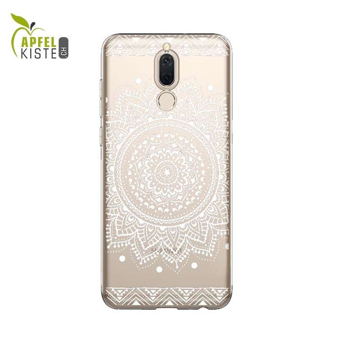 © - Huawei Mate 10 Lite Gummi Case Hülle Ultra Thin Mandala Weiss - Transparent