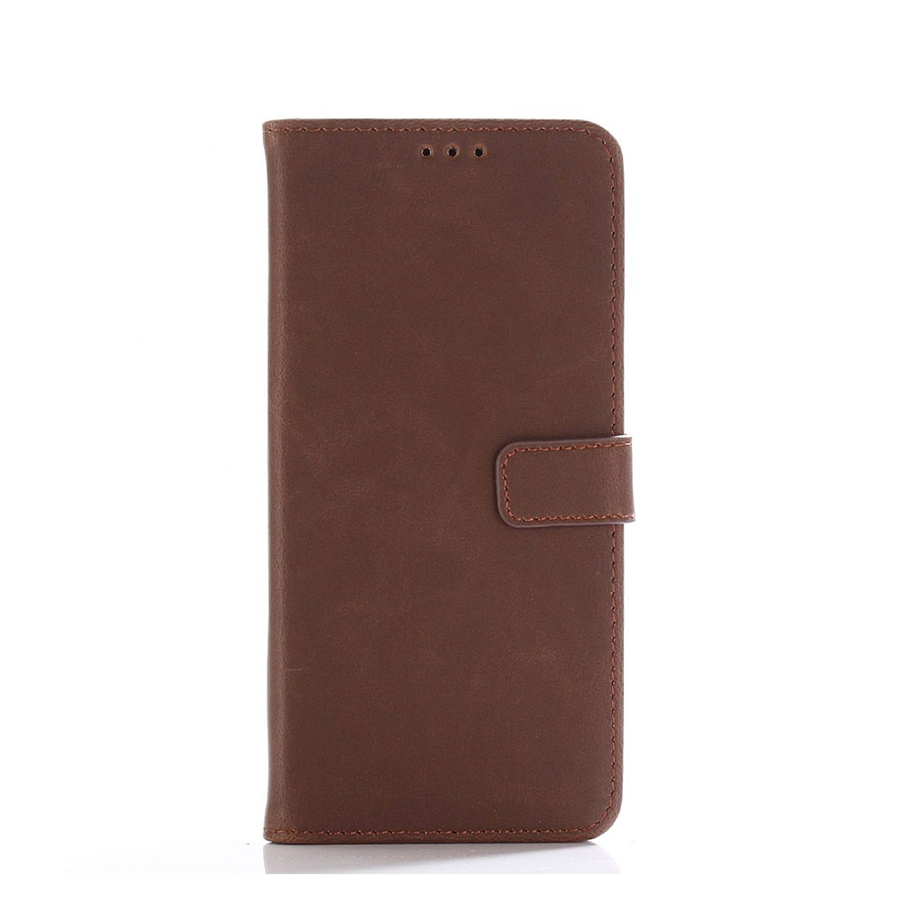 Huawei Mate 20 Pro Leder Tasche Flip Cover Kartenfächer - Dunkelbraun