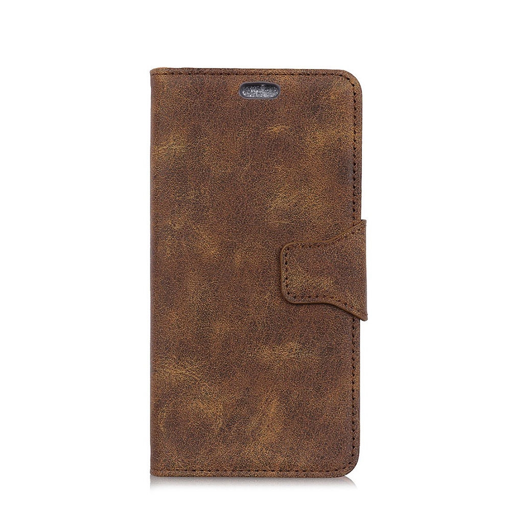 Huawei Mate 20 Pro Vintage Leder Tasche Flip Cover mit Kartenfächer - Dunkelbraun
