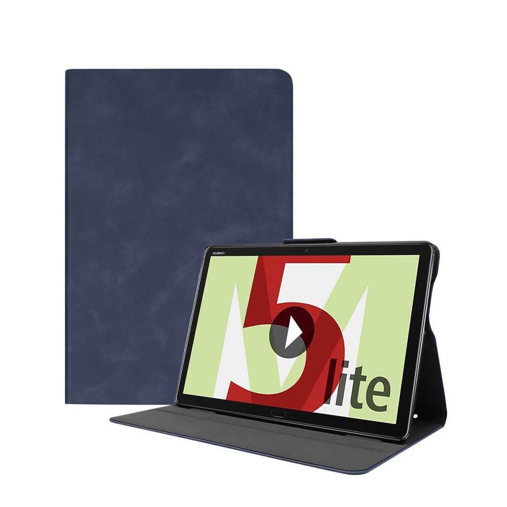 Huawei MediaPad M5 Lite 10.1" Vintage Leder Tasche Smart Case Hülle - Dunkelblau