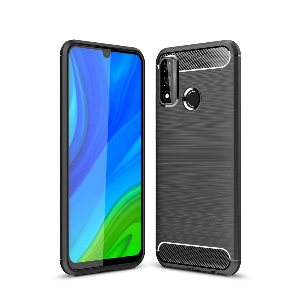 Image of Huawei P Smart (2020) Gummi Case Schutzhülle Carbon Look - Schwarz bei Apfelkiste.ch