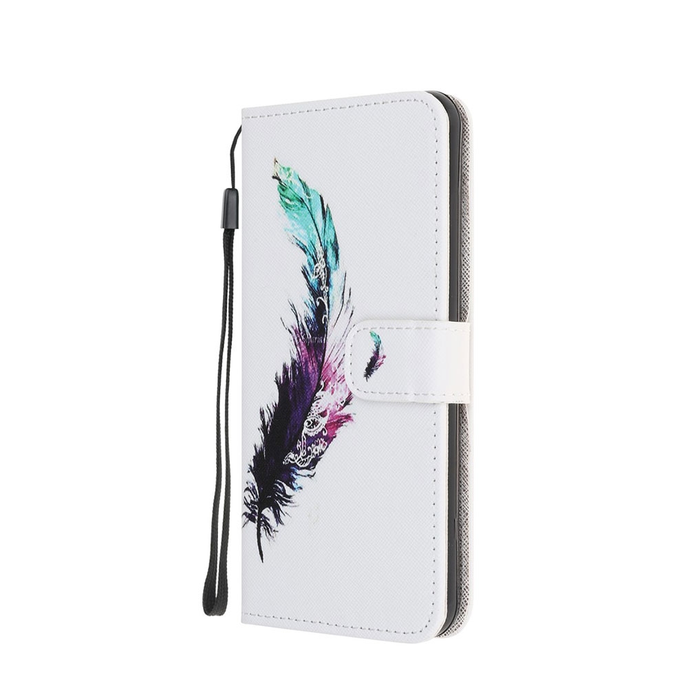 Image of Huawei P Smart (2020) Leder Tasche mit Kartenfach - Magische Feder bei Apfelkiste.ch
