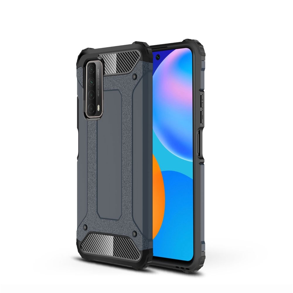 Image of Huawei P Smart (2021) Outdoor Hybrid Hardcase Hülle - Dunkelblau / Schwarz bei Apfelkiste.ch