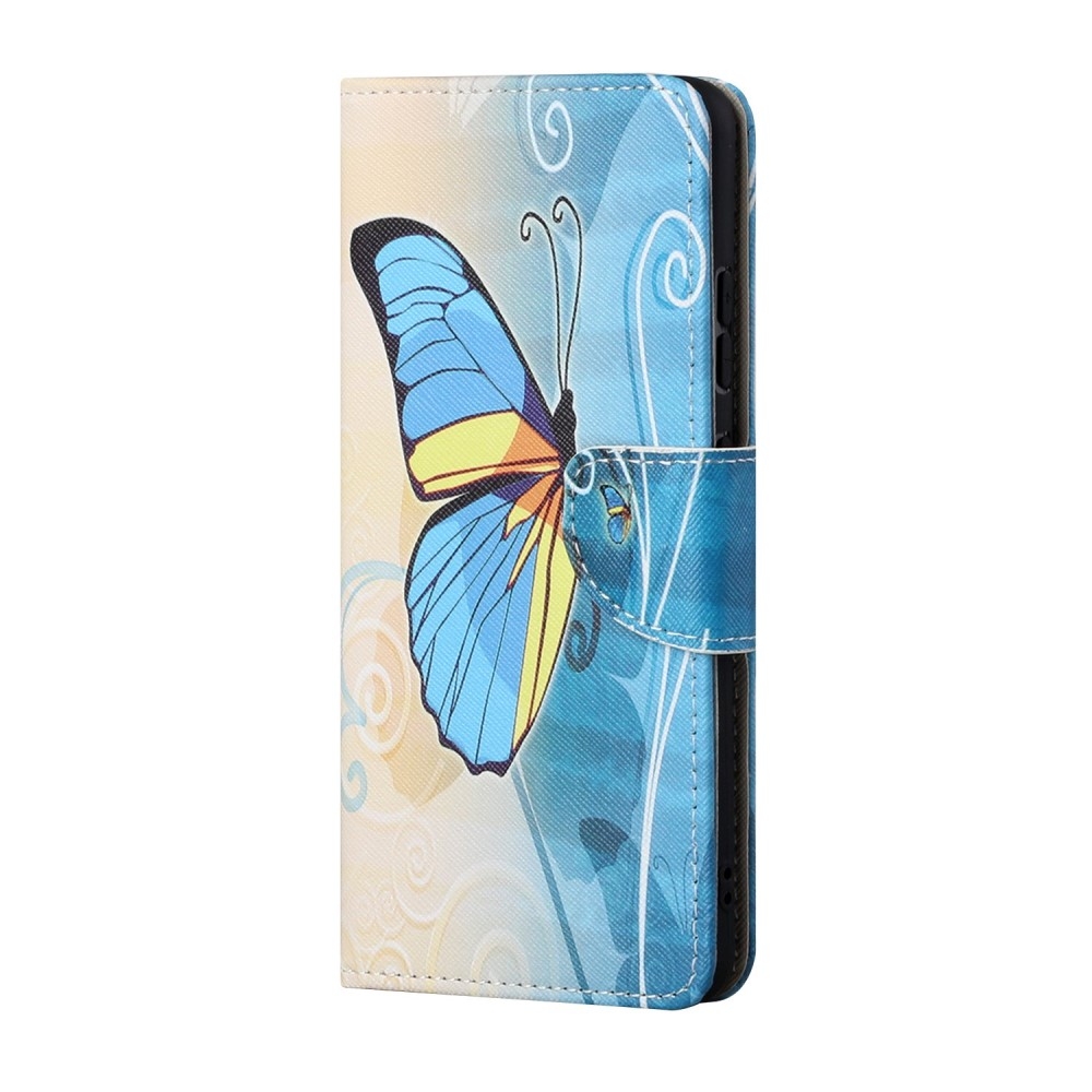 Image of Huawei P Smart 2021 Leder Tasche mit Kartenfach Schmetterling - Blau bei Apfelkiste.ch