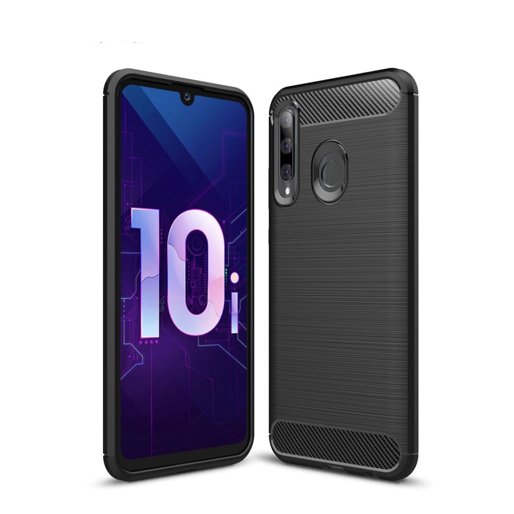 Image of Huawei P Smart Plus (2019) Gummi Case Schutzhülle Carbon Look - Schwarz bei Apfelkiste.ch